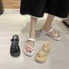 Fashion Pull-toe Slippers Women To Wear Outside Summer New Square Toe  Slippers Wedges Thick Sole Sandals for Women Casual Flip Flops