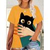 Fashion Women's Crew Neck Short Sleeve 3D Casual Color Printing Casual Short Sleeve Crew Neck T-Shirt