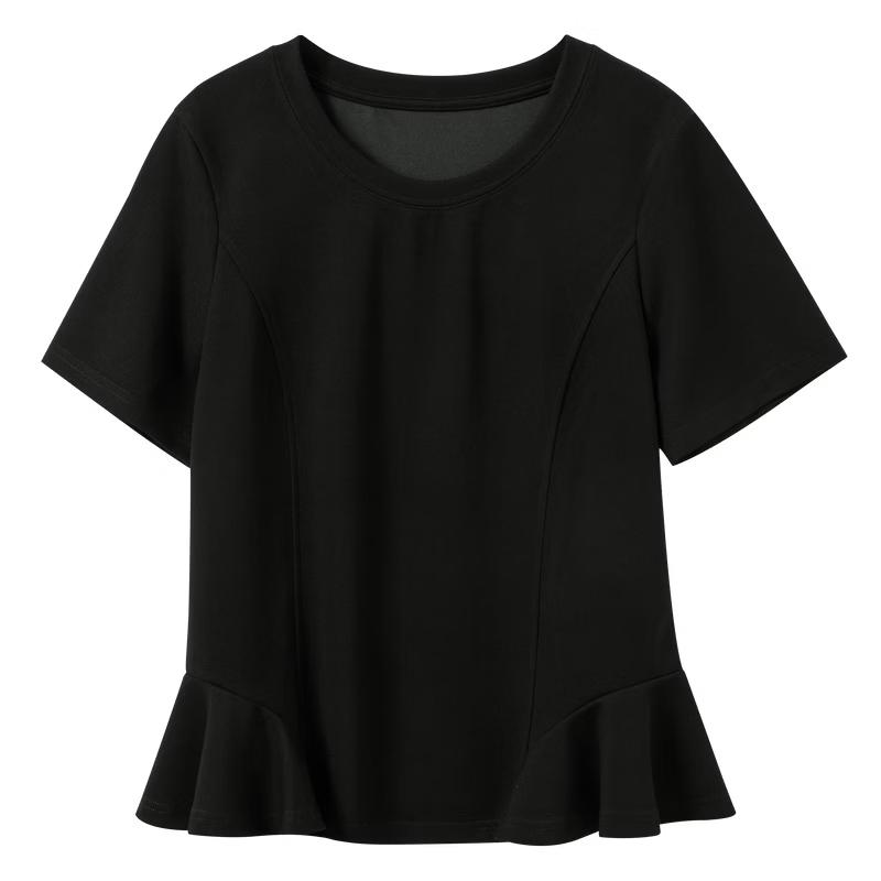 Sancai Women s Plus Size Ruffle Short Sleeve T-Shirt M
