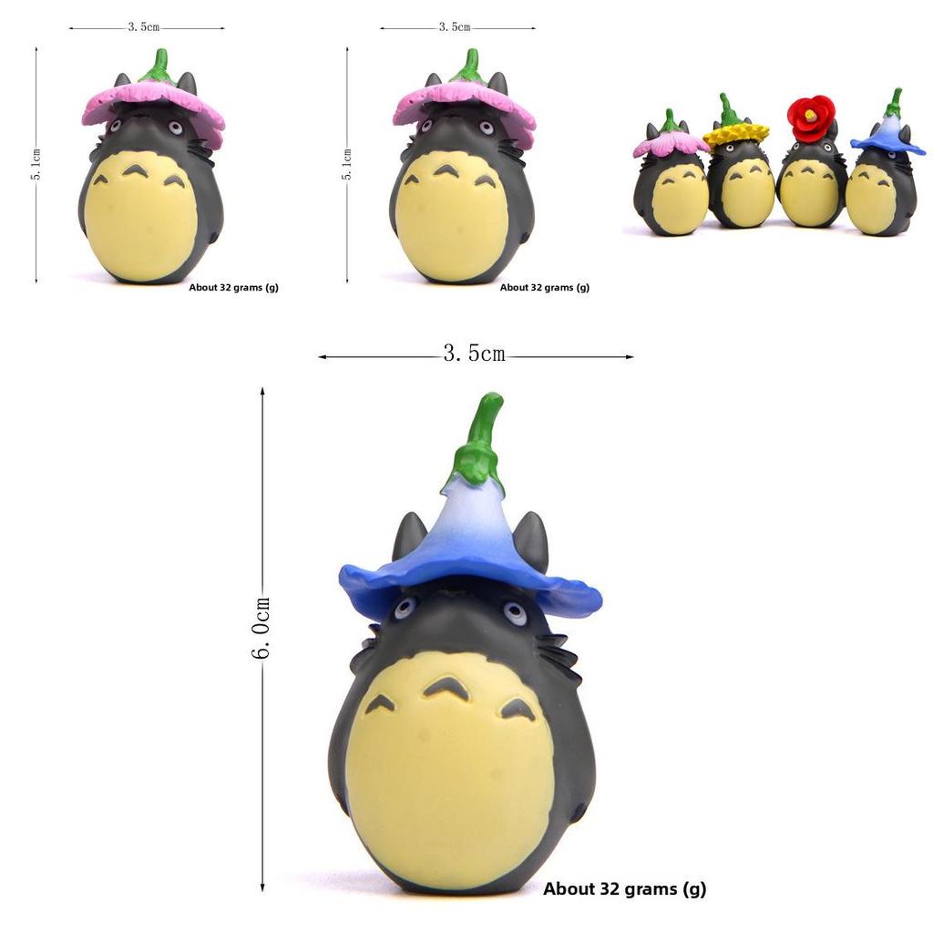 Figurina in Resina Girasole del Mio Vicino Totoro con Scena da Giardino Creativa per Regalo e Decorazione della Casa