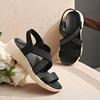 Fashion 2025 Women's Fashion Trend Anti-slip Wear Comfortable Matching Color Sole Pure Black Shoelace Flat Sandals Large Size 42