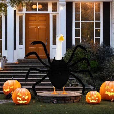 Halloweenský kostým pro husu pro 23palcovou sochu husy Černý pavouk/netopýr Oblečení pro husu na dvůr zahradu trávník venkovní dekorace