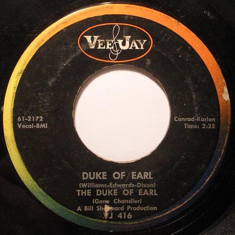 

7-дюймовая пластинка DUKE OF EARL - Duke Of Earl / Kissin In The Kitch НЕТ Vee Jay Records 1962 Ямайка Регги, Ска и Даб Б/У