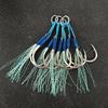High Carbon Steel Metal Jig Double Hooks with Tail Assist Antirust Barbed High Tensile Force Fishing Jigging Tool