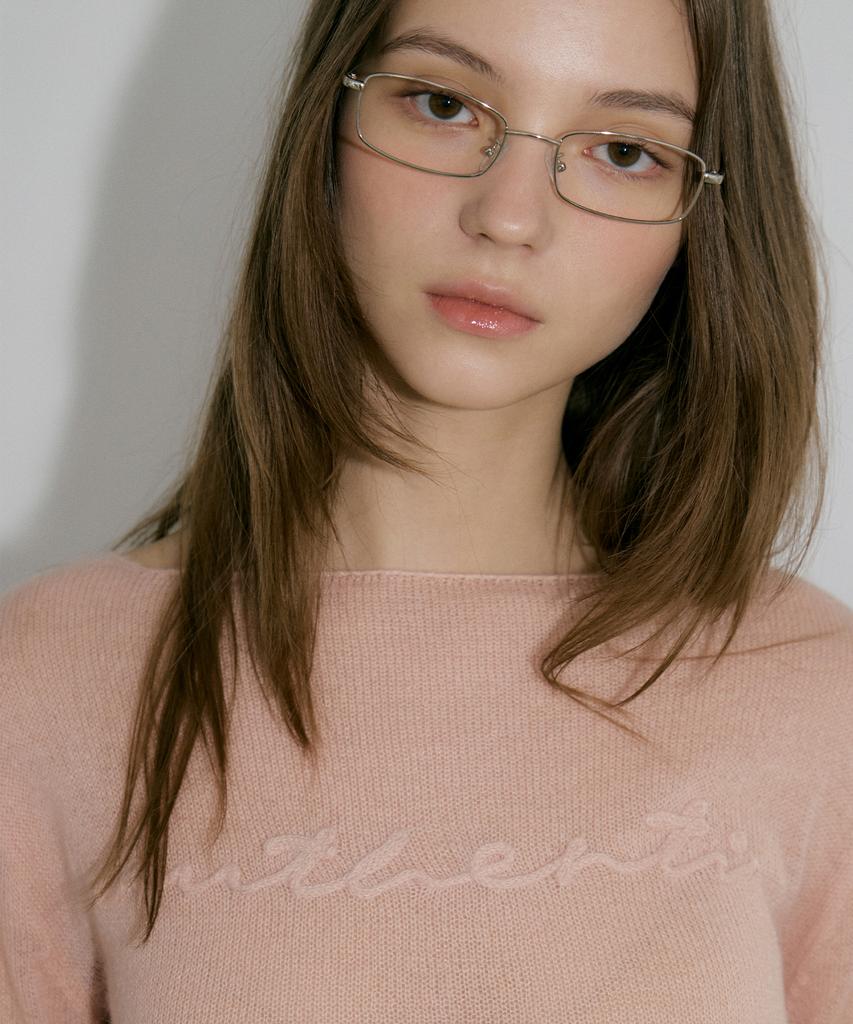 AUTHENTI Handle Embroidery Knit_Pink