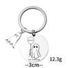 Halloween I'm Coming Ghost Stainless Steel Keychain Cartoon Balloon Design Stylish Bag Charm Practical Holiday Gift