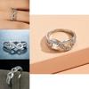 Elegant Silver Alloy Infinity Ring With Sparkling For Trendy Fashion Lovers