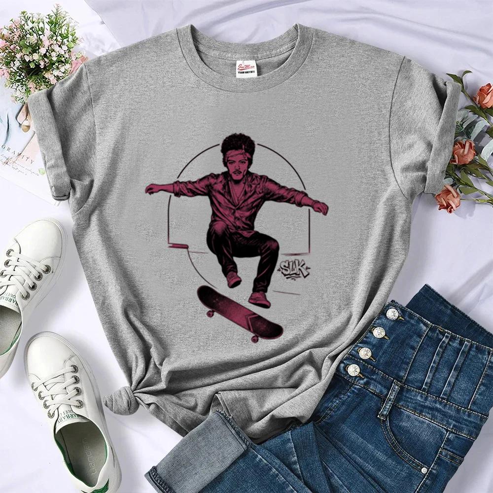 Bruno Mars Shirt Women Kawaii Baddie Funny Top Tees Graphic Party Gyaru