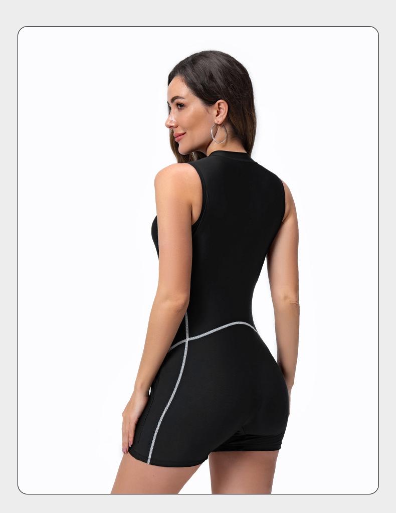 New European & American Women's One-Piece Surf Swimsuit - Zipper Diving Suit & Sportswear Jellyfish Design