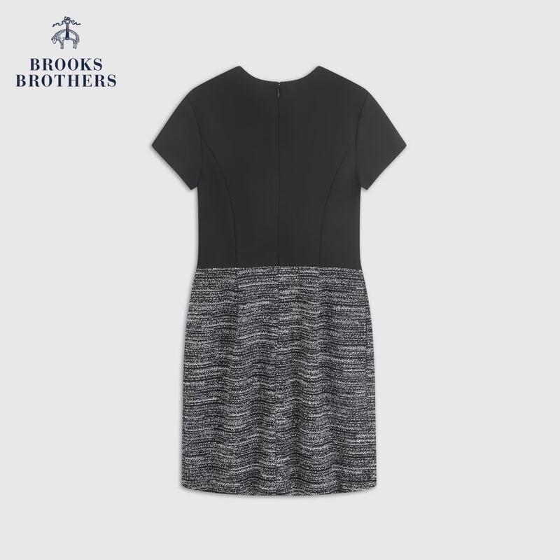 Brooks Brothers Women's Crew Neck Short Sleeve Patchwork Dress
