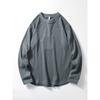 American-Style Retro Three-Pin Waffle Long-Sleeved T-shirt Men's Spring and Autumn Heavy round Neck Bottoming Shirt Export Menswear T-shirt