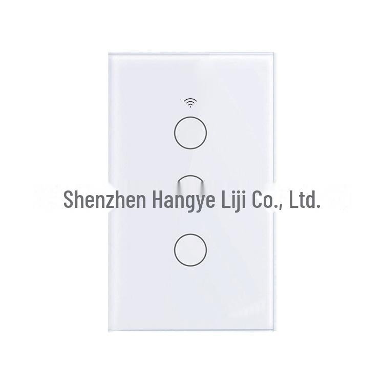 Tuya Smart US Standard WiFi Touch Switch, Single Live Wire, Tempered Glass, RF433.
