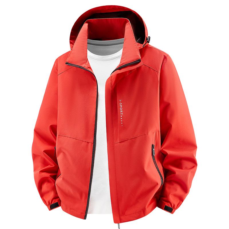 Men's Casual Hooded Windbreaker Jacket - Breathable, Loose Fit, Plus Size, for Spring and Autumn
