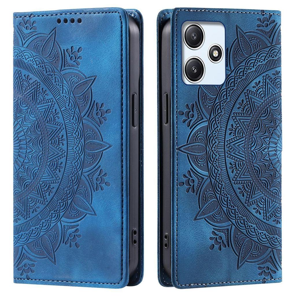 For Xiaomi Redmi 12 5G,12 4G Mandala Embossed PU Leather Flip Wallet Case Magnetic Closure Cover