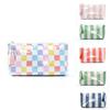 Modern Pvc Cosmetic Bag With Striped Design For Travel And Daily Use