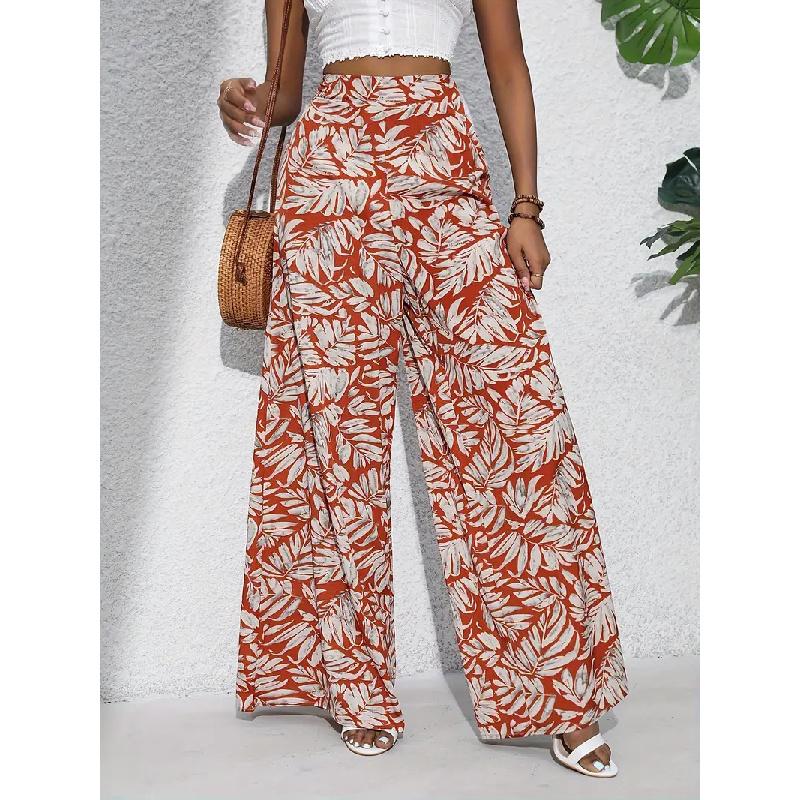 2026 Summer Casual Pants Printed Wide-Leg Pants New Women's Fashion