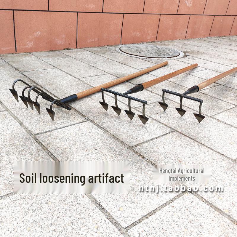 Garden Rake and Hoe: Loosen Soil, Plant Vegetables & Flowers, Weeding & Cultivation Tool
