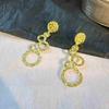 Damen Kreis Hängeohrringe für Hochzeit Täglich Vielseitige Accessoires Mode Party Schmuck mit Funkeln