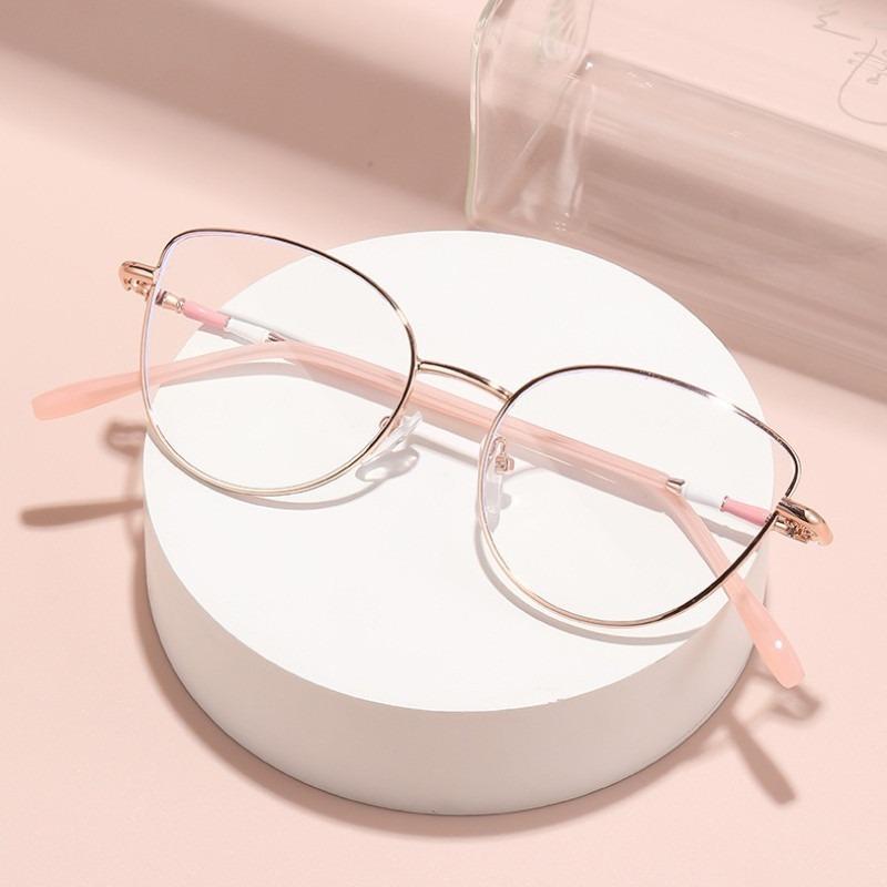 Cat Eye Glasses for Women Flat Light Blue Light Protection Student Frame Style Optical Glasses