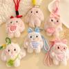 Droopy-Eared Rabbit Keychain Pendant - Adorable Plush Doll Ornament, Best Friend Gift