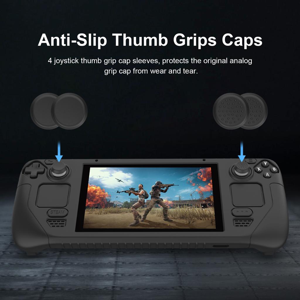 SD001 for Steam Deck Silicone Case Game Console Ergonomic Grip Anti-Slip Cover