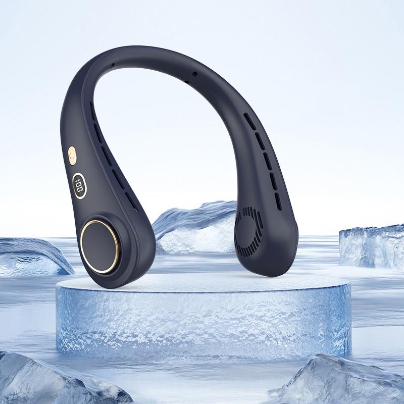 Portable Hanging Neck Fan Rechargeable Personal Neck Ventilator Digital Display Personal Cooling For Outdoor Travel Sports