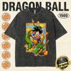 Summer Dragon Ball Family Matching Vintage Tee Men Washed High Quality Nostalgic Print Heavyweight Retro Tops