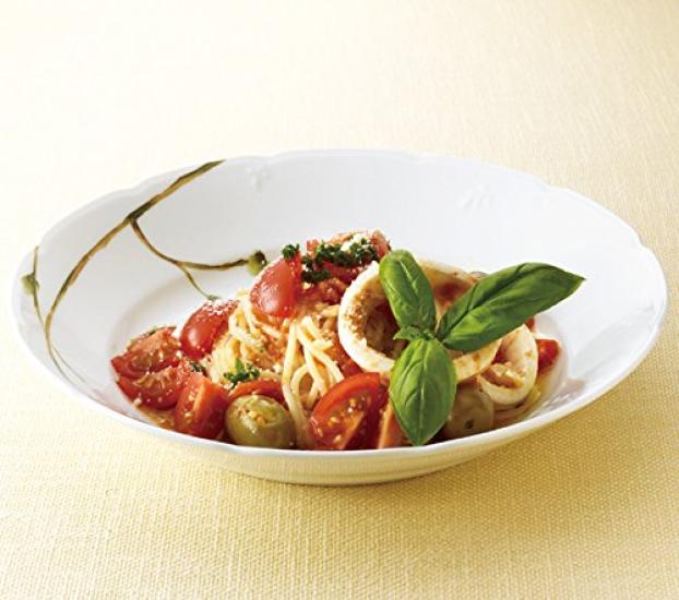 NARUMI Plate Set Satohana Goyomi Diameter 21cm Green Floral Pattern 5 Pattern Set Cute Curry Plate Pasta Plate Wedding Gift Microwave Warmable Made in