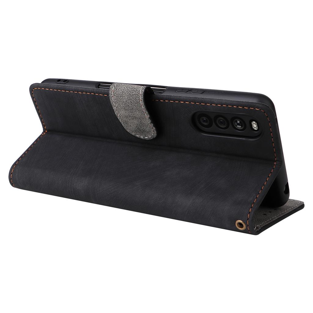 For Sony Xperia 10 III 5G Case Flip Leather Phone Cover with RFID Blocking Wallet