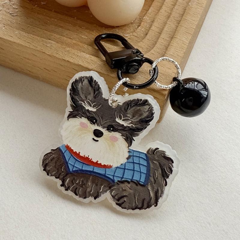 Dog Themed Acrylic Keychain Lightweight Cartoon Animal Keyring Bag Pendant Accessories for Pet Lovers and Students
