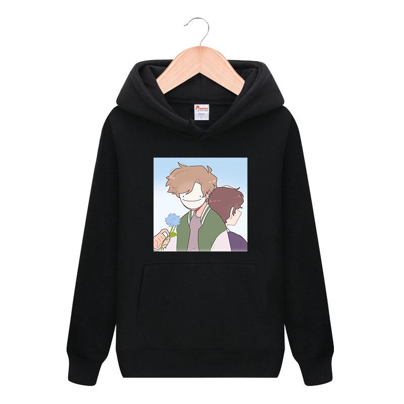 Sweater Hooded Crew Neck Long Sleeve Spring and Autumn Jacket Male and Female Students Handsome Cartoon Sweater New