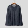 INCERUN Men Crew Neck Long Sleeve Semi-Sheer Thin Casual Tops T-shirts