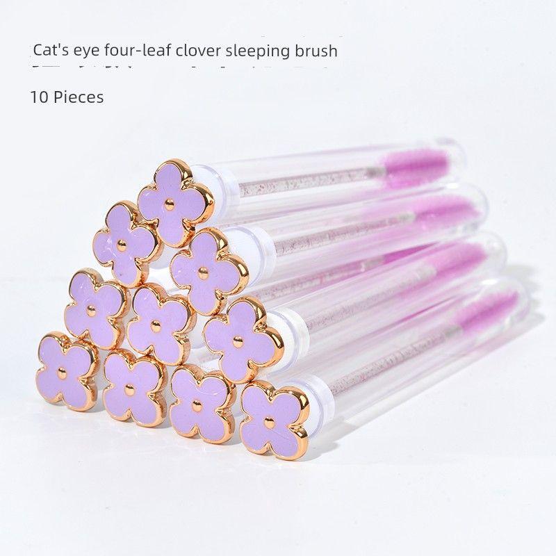 

Disposable Eyelash Brush, Eyebrow Brush, Individually Packaged, Adjustable Curvature, Makeup Brush, Eyelash Extension Brush, Comb Tool 10 Purple Clover Pipe Brushes