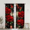 2 Pcs Diamond Rose Print Curtains,suitable for Bedroom,living Room Kitchen Decoration,home Decoration,window Decoration