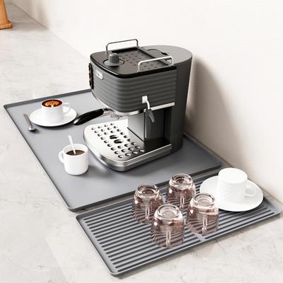 1 Set Abtropfmatte Rechteckig Kaffeemaschine Mehrzweck-Silikon Espressomaschine 2-in-1 Arbeitsplatten-Schutz Kaffeematte