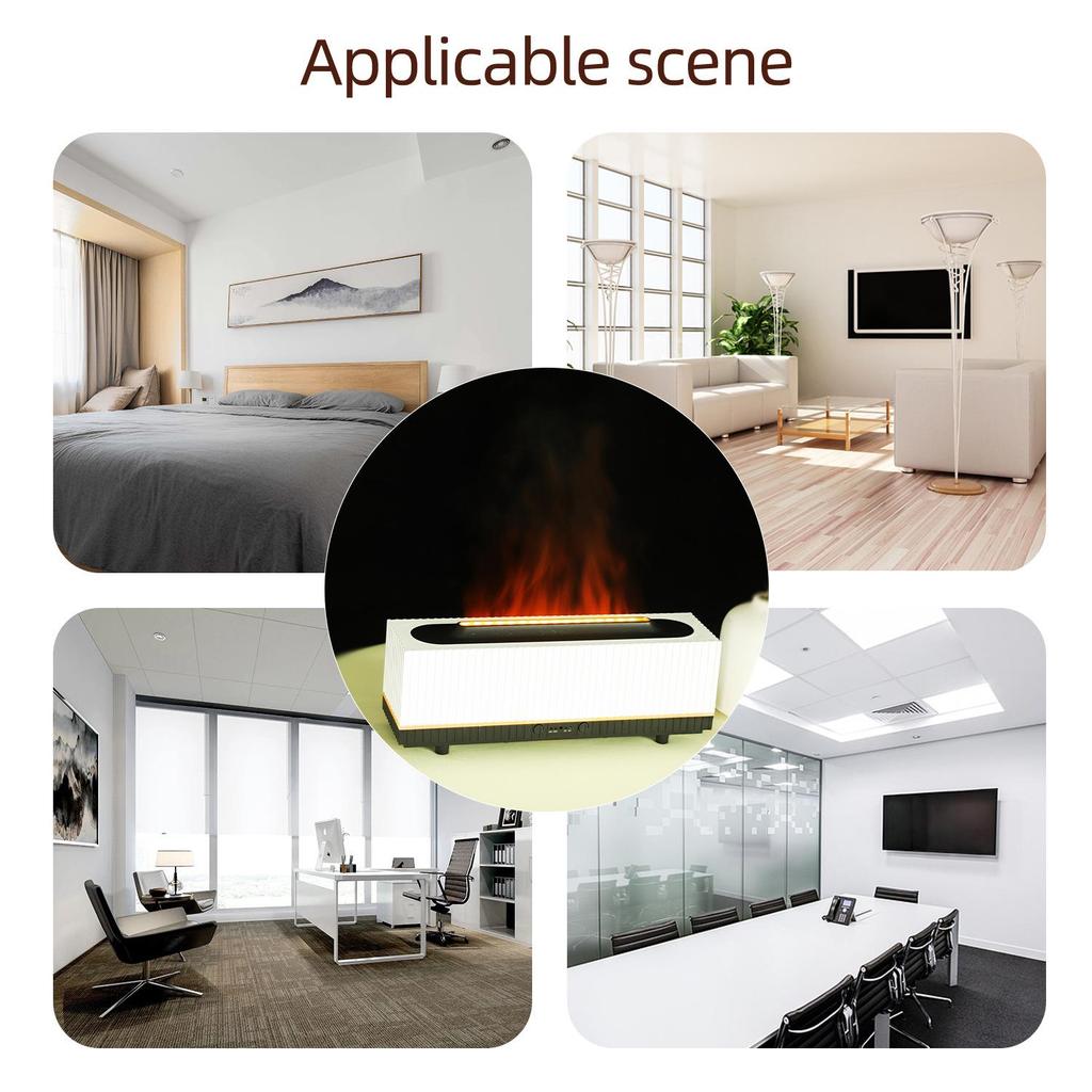 3D Flame Aromatherapy Humidifier for Home, Bedroom & Office - Quiet, Essential Oil Compatible, Desktop Air Atmosphere Enhancer