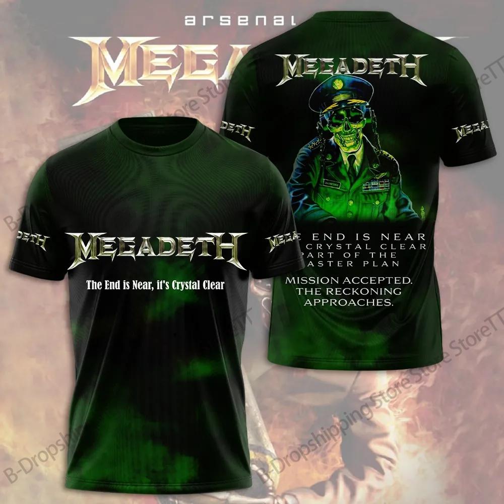 Rock band Megadeth 3D printed T-shirt men's fashion short sleeved top punk hip-hop Harajuku round neck clothing