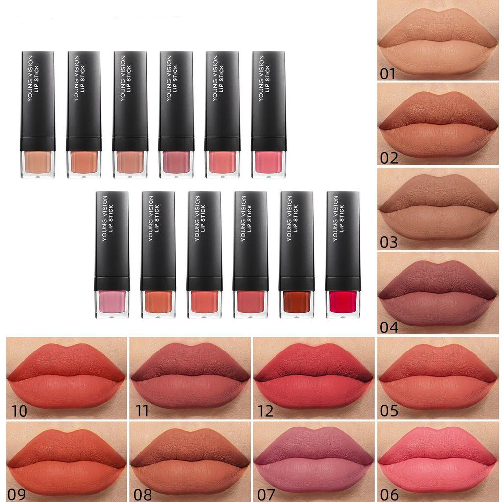 6-Piece Matte Lipstick Set In 6 Stunning Shades - Non-Drying, Non-Sticky Formula for All-Day Comfort