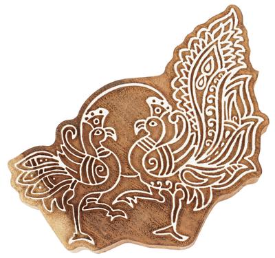 IBA Indianbeautifulart Textile Printing Block Peacock Hand Carved Wooden Stamp Wood Block Printing Textile Stamps For Fabric  Pottery Blocks-3