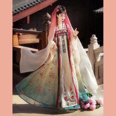 Women's Tang Dynasty Hanfu Set, Exquisite Embroidery Ruqun Skirt & Cardigan, Elegant Fairy Tale Daily Outfit