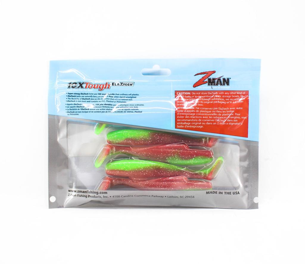 Zman Soft Lure Diezel MinnowZ 4 Inch 5/Pack Nuked Chicken Glow (3618)