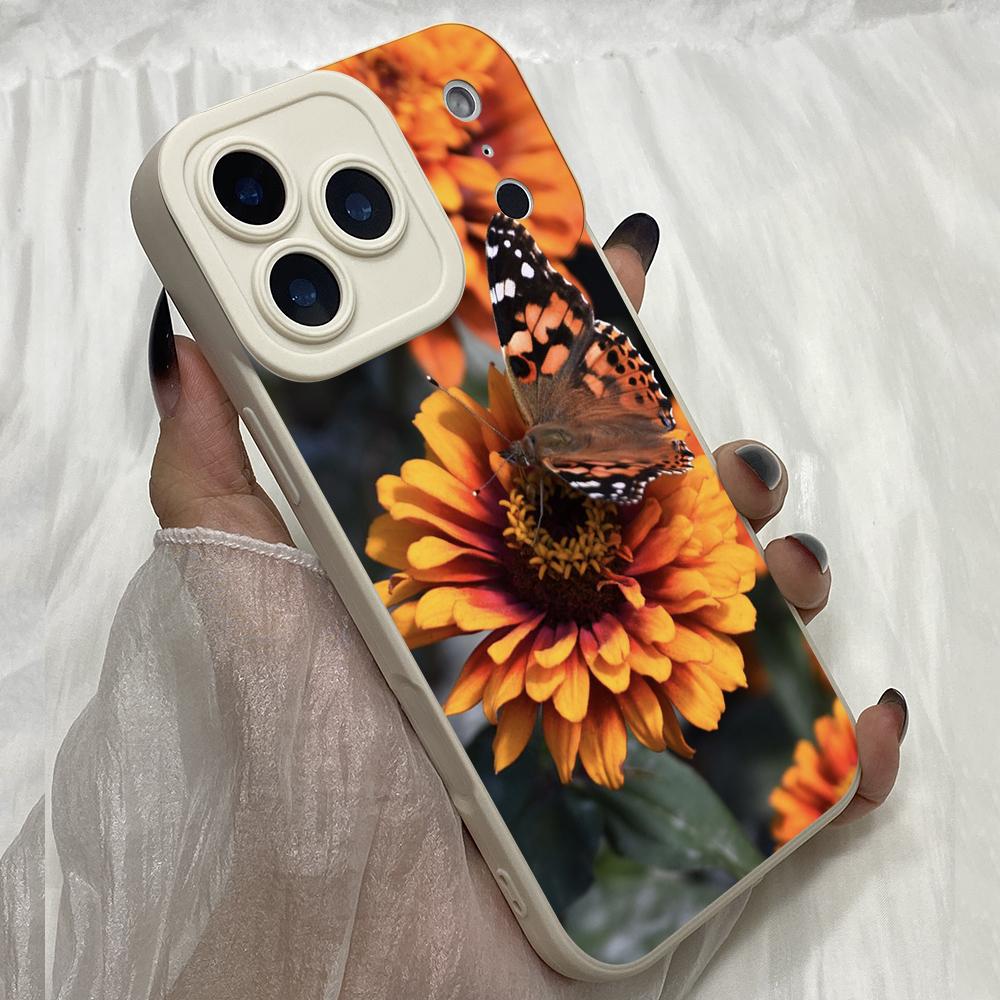 M301 Butterfly Flower Chrysanthemum art Angel Eyes Soft Phone Cases for iPhone Samsung Galaxy Xiaomi Rdemi Huawei Honor Infinix Realme OPPO All Model