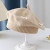 Cotton Girls Painter Cap Bowknot Decoration Toddler Warm Beanie Fashion Bow Knit Headwear  Girl