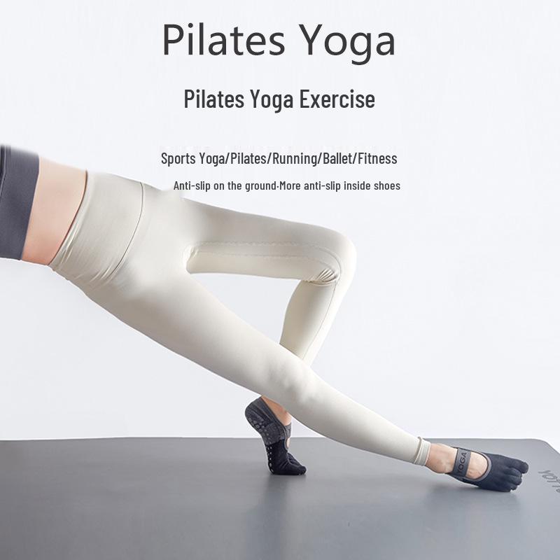 Damen Rutschfeste Rückenfreie Baumwoll Zehentrenner Yoga Socken für Tanz & Pilates