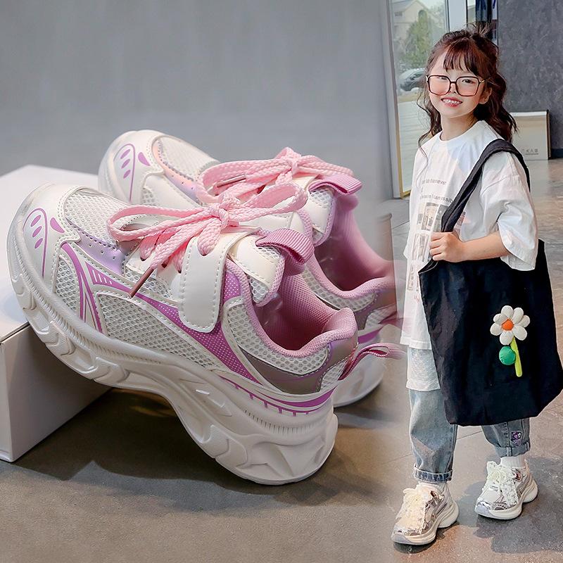 2025 New Spring Children's Sports Shoes Boys and Girls Mesh Shoes Breathable and Lightweight Running Shoes Children's Shoes