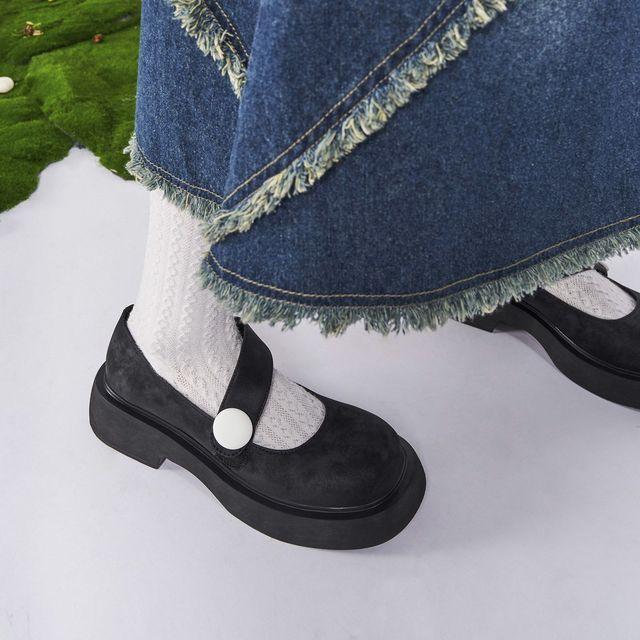 

Милые милые босоножки Мэри Джейн с пряжкой на толстой подошве, удобные женские босоножки, милые туфли Лолита для банкета 35 чёрный