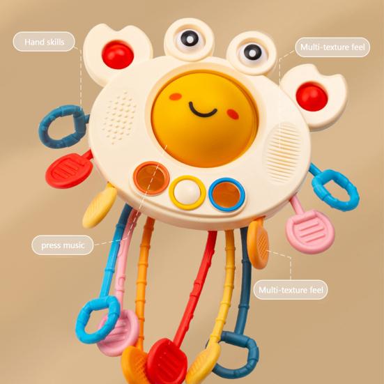 Baby Octopus Pull String Toy Toddlers Boys Girls Educational Learning Activity Fine Motors Grasping Skills Octopus Shape Fidget Sensory Toy