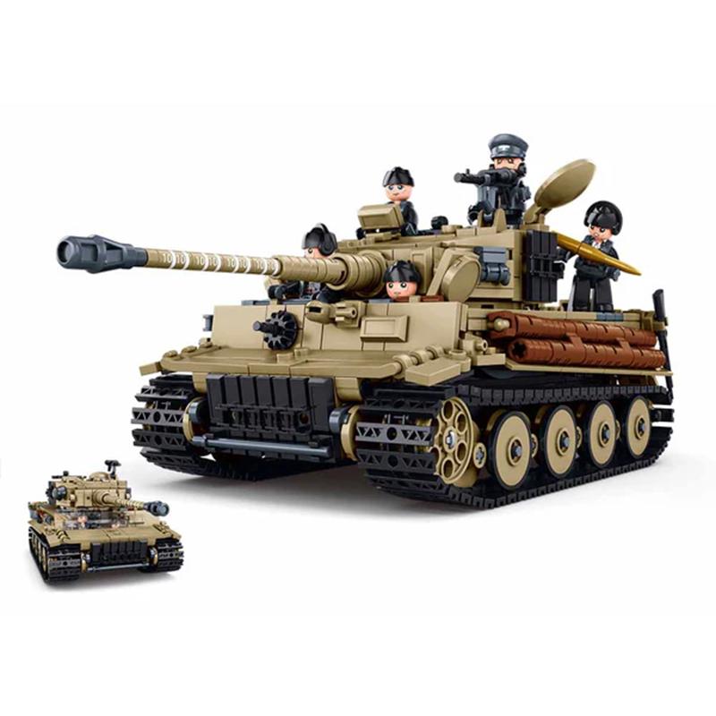 Linyi Toy Unisex High-Quality Sluban High-Quality Tiger High-Quality Ww2 High-Quality German Armored Combat Vehicle - M38-B1533 Army Style Construction Set