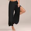 Women Fashion Casual High Slit Flowy Layered Palazzo Pants Loose Wide Leg Pants