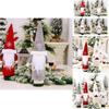 Festive Christmas Wine Bottle Covers Featuring Charming No-face Old Man Design In Red And Gray